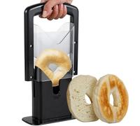 Gatphy Bagel Slicer, Stainless Steel Bagel Cutter Non-Stick Blade Bread Toast Slicer Multipurpose Heavy-Duty Muffin Slicers for Bread Toast Muffin Fruit and Vegetable(Black)