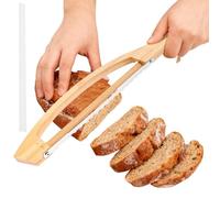 Gatphy Bread Bow Saw for Slicing, 43cm bSerrated Bagel Cutter Wooden Bread Bow Cutter with Wooden Handle Sourdough Slicer for Homemade Bagels Baguettes (Cutter3)