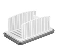 Gatphy Bread Slicing Board, 6 Adjustable Width Bread Cutting Guide with Crumb Tray, Foldable Bread Slicer Guide Safe Bread Cutter Slicer Bread Slicing Tool for Handmade Bread Loaf Sourdough (White PP)