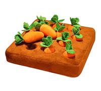 Gatphy Carrot Snuffle Mat for Dogs, Non-Slip Interactive Carrot Patch Dog Toy with 12 Plush Carrots Farm Dog Toy for Pet Stress Relief and Puppy Brain Training Foraging Skill