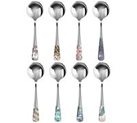 Gatphy Dinner Spoons Set, 8Pcs 16cm Stainless Steel Dessert Spoon Mirror Polishing Round Spoon Dishwasher Safe Cutlery Spoons Set for Home Restaurant