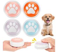Gatphy Dog Buttons Talk Training, 4Pcs Pet Communication Buttons Voice Recording Button, 30 Second Record Pet Training Buzzer Dog Talking Button Recording Device Interactive Toy for Dogs Puppies