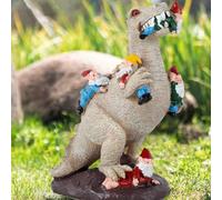 Gatphy Garden Gnome Statues, Weatherproof Garden Dinosaur Ornaments Dinosaur Eating Gnomes Garden Statue Ornaments Resin Garden Decorations Statue for Indoor Outdoor Patio Garden Decor (DinosaurA)