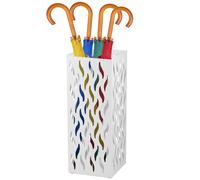 Gatphy Metal Umbrella Holder, Square Umbrella Stand Holder Multipurpose Umbrellas Storage Stand Freestanding Walking Sticks Holders for Umbrellas Cane Entryway Home Hotel (White2)