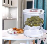 Gatphy Pickle Jar 200ml Airtight Pickle Container with Strainer and Fork Olive Jar Flip for Pickle Juice Separator from Wet and Dry Food Storage