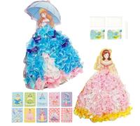 Gatphy Poke Art Crafts for Kids Ages 4 5 6 7 8 Year Old, Poke Art Princess Set with 8 Pcs Magical Princesses & 700Pcs Fabrics for Children Creative Puzzle Puncture Painting Toy Kids Gift