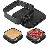 Gatphy Springform Cake Pan, Non-Stick Cheesecake Pan, 9.4x11 Inch Rectangle Cake Tin Metal with Removable Bottom Baking Tray Pans for Cheesecake Mousse Cakes (Square)