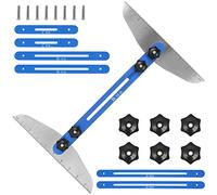 Gatphy Stair Treads Gauge Template Tool, 11-60inch Adjustable Length Stairs Jig Measuring Tool, High Precision Stair Measuring Jig for Stairs Risers Shelf and Cutting Drywall (Blue)