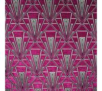 Gatsby Art Deco Velvet Chenille Fibre Naturelle Curtain Upholstery Blind Fabric (Fuchsia (Tiffany), Per Full Metre)