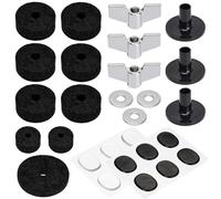 GATSUZG Cymbal Replacement Accessories Kit, Cymbal Felts Cymbal Stand Felts Drum Cymbal Felt Pads Cymbal Felts Hi-Hat Clutch Felt for Drum Set with Nuts, Washers, Cymbal Sleeves, Drum Gel Pads(33 Pcs)