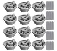 GATSUZG Dishwasher Basket Wheels, Set of 12 Replacement Lower Basket Wheels, Compatible with Bosch/Siemens/Neff/Kenmore - Durable Spare Parts for Dishwasher Model 165314, with 20 Pcs Rubber Cap