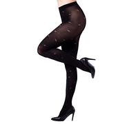 Gatta CAT TIGHTS Women's Semi Opaque Black Patterned Tights [Made in Europe] Loretta 113, black, 3(M) 5’4”-5’8”, 128-160 lbs