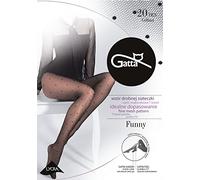 Gatta Women's Fine Tights with 20 Denier Pattern (429-05) - Women's Tights with Fine Mesh Pattern Black - Designed & Made in the EU, nero, M