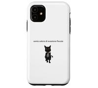 Gatto elegante con una battuta sull'evasione fiscale Case for iPhone 11
