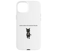 Gatto elegante con una battuta sull'evasione fiscale Case for iPhone 15 Plus