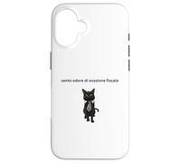 Gatto elegante con una battuta sull'evasione fiscale Case for iPhone 16
