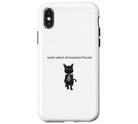Gatto elegante con una battuta sull'evasione fiscale Case for iPhone X/XS