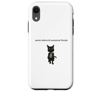 Gatto elegante con una battuta sull'evasione fiscale Case for iPhone XR