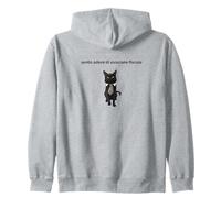 Gatto elegante con una battuta sull'evasione fiscale Zip Hoodie