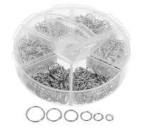 Gatuida 1 Box Jewelry DIY Rings Kit White K Metal Open Jump Rings for Necklace Bracelet Keychain Crafting Durable Jewelry Repair Accessories