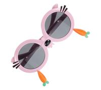 Gatuida 1 Pair Childrens Cartoon Sunglasses with Purple Gray Lenses UV Protection for Summer Fun Lightweight and Durable Party Eyeglasses for Bunny Carrot Design