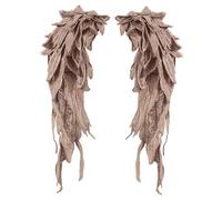 Gatuida 1 Pair Embroidered Angel Wings Applique Lace Trim for DIY Clothing Neckline Patch for Wedding Dress Easy Application Sewing Craft Supplies