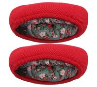 Gatuida 1 Pair Forearm Crutch Pads with Thick Breathable Red Mesh Underarm Cushion, Non-Slip Crutch Replacement Covers for Relief and Comfort During Walking