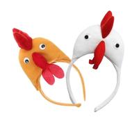 Gatuida 1 Pair Funny Rooster Chicken Headband for Festivals Parties Photo Props Fluffy Animal Hair Accessories Adult Costume Decoration
