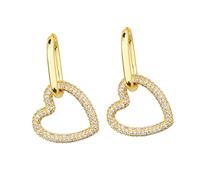 Gatuida 1 Pair Heart Pendant Earrings for Women Copper Ear Decor for Parties Weddings Daily Wear Unique Love Heart Design for Loved Ones
