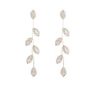 Gatuida 1 Pair Long Tassel Earrings for Women Chic Fashionable Ear Jewelry Elegant Leaf Design with Silver Pin Gold Plating for Daily Wear and Special Occasions Unique for Girlfriend Wife