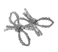 Gatuida 1 Pair Rhinestone Bow Shoe Clips Elegant Wedding Accessories for Women Crystal Buckles for High Heels Clutches and Handbags for Prom Banquet and Parties