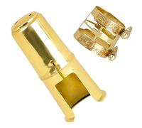 Gatuida 1 Set Alto Saxophone Clamp Durable Mouthpiece Cap Easy Installation Excellent Sound Quality High Strength Design for Musicians