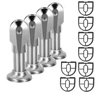 Gatuida 1 Set Bathroom Partition Hardware, Stainless Steel Toilet Partition Foot, Support Bracket for Restroom, Silver