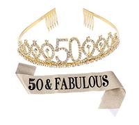 Gatuida 1 Set Birthday Crown and Sash Ritual Belt Decorations for Birthday Party for Celebrations and Themed Events Fun and Durable Design for Guests and Hosts