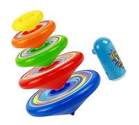 Gatuida 1 Set Colorful Manual Gyro for Stacking Spinning Tops with Launcher Fun Desktop Game to Enhance Hand Eye Coordination Random Color