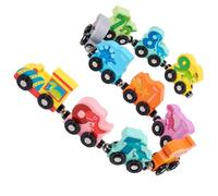 Gatuida 1 set Cute Wooden Train Set for Educational Dinosaur for Early Learning Interactive Parent Activity Develops Imagination and Social Skills Safe for Little Hands