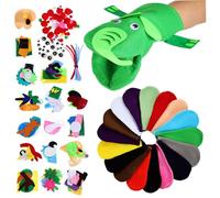 Gatuida 1 Set DIY Hand Puppet Making Kit Felt Craft Supplies with Pompoms Googly Eyes for Adults Easy to Use Sewing Kit for Creative Role Play