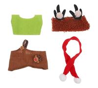 Gatuida 1 Set Doll Christmas Outfit - Dress Up Clothes Sweater Hat Pants Doll Holiday Outfit Accessories Compatible for Labubu 1 2 3