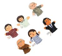 Gatuida 1 Set Family of Six Finger Puppets Human Model Finger Dolls for Storytelling Interaction Soft Cloth Material Fun