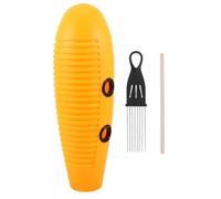 Gatuida 1 Set Guiro Instrument - Fish Shaped Latin Percussion Instrument with Scraper - Musical Training Tool for Beginners - Professional Band Accompaniment Yellow