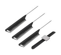 Gatuida 1 Set Magnetic Hairpin Wrist Band Set with Professional Tip Tail Combs for Hairstyling Durable Hairdressing Tools for Home and Barbershop Use Black Color