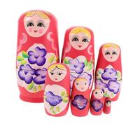 Gatuida 1 Set Matryoshka Doll: Wooden Russian Nesting Dolls - Flower Stacking Matryoshka Set Handmade for Home Decor Collectors Holiday Favor
