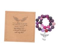 Gatuida 1 Set Memorial Beaded Bracelet Set with Card for Condolences Elegant Remembrance for Loss of Daughter Comfortable Design for Grieving Friends