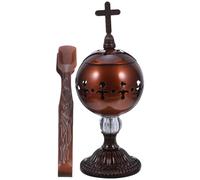 Gatuida 1 Set Metal Incense Burner with Tongs Traditional Charcoal Censer Vintage Scent Stick Holder for Home and Church Use