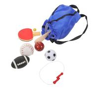 Gatuida 1 Set Mini Sports Set For Dollhouse - Includes Mini Football Basketball Table Tennis Baseball Jump Rope - Miniature Sports Supplies With Storage Bag