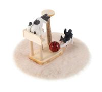 Gatuida 1 Set Miniature Cat Tree Playset Scale Dollhouse Accessories with Realistic Cat Figurine for Scene Decoration and Interactive Kitten Play Versatile Collectible for Photography and