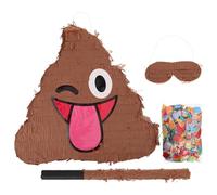 Gatuida 1 Set Poop Pinata Bundle Funny Poop Emoticon Piñata with Blindfold Bat Confetti for Birthday Happy Party Decorations Birthday Fiestas Party Game
