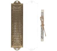 Gatuida 1 Set Religious Holy Scroll Metal Mezuzah Outdoor Gifts House Warming Blessing present Hebrew Mezuzah Embellished Jewish Home Decor Saints Book Mens Shin With Door Man