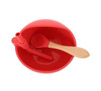 Gatuida 1 Set Silicone Weaning Bowl with Suction Base and Spoon Food Grade Silicone Dinnerware for Boy Girl Easy to Use Training Bowl for Introducing Solids Spill Design