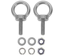 Gatuida 1 Set Stainless Steel Eye Bolts - M10x60 Stainless Steel Machinery Eye Bolt With Nuts Washers - Anti-Loosening Hardware For Concrete Wall Installation
